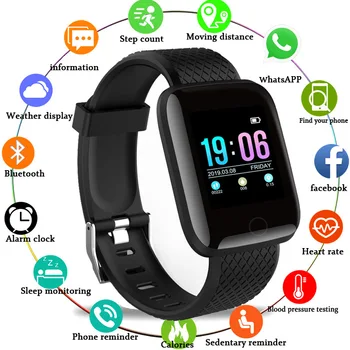116 Plus Smart skatīties Bluetooth Fitnesa Tracker D13 Sporta skatīties Sirdsdarbības ātruma Monitors, asinsspiediena Smart Aproce par Android, IOS