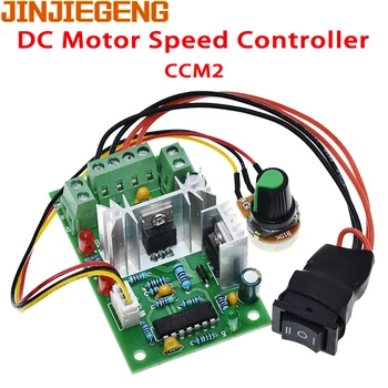 CCM2 miniatūras DC palēninājums mazo mehānisko transportlīdzekļu ātruma kontroles PWM kontrolieris 12V24V uz priekšu un atpakaļgaitas slēdzis