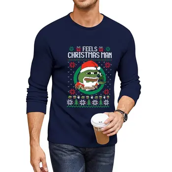 Jaunu Pepe - ziemassvētku jūtas cilvēks Garš T-Krekls anime sviedru krekli vienkāršā t-krekls, t krekls vīriešiem