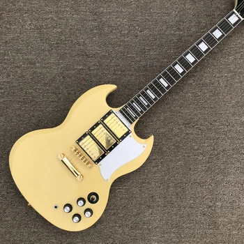 Pasūtījuma veikalā, kas Izgatavoti Ķīnā, SG400 elektriskā ģitāra, gaiši dzeltens, bezmaksas piegāde