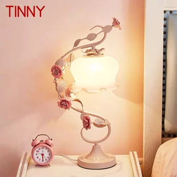TINNY Mūsdienu Galda Lampa Radošās Dizaina LED Stikla Galda Gaismas Modes Keramikas Ziedu Dekori Mājas Dzīvojamās Istabas, Guļamistabas Gultas