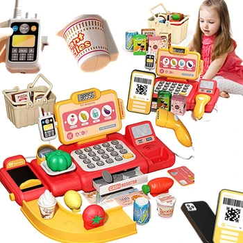 Bērnu Kases Rotaļlietas Jautri Kalkulators, Skeneris, Mikrofons Kredītkartes Puzzle Svēršanas iekārtu Raidītājs Bērnu Rotaļlietas