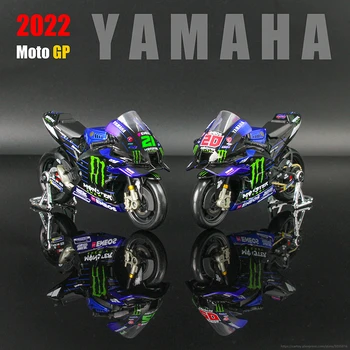 Maisto 1:18 2022 Yamaha Factory Racing Team #21 Morbidelli #20 Quartararo Licencēts Simulācijas Sakausējuma Motocikla Modeli Collecti
