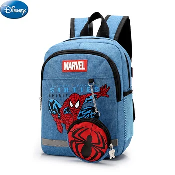 Disney Soma Spidermen Mugursoma Zēns Spider-Man Schoolbag Toddler Dubultā Plecu Bagpack Zirnekļa Cilvēka Rīcības Attēls Mazulis uz muguras pārnēsājamiem