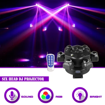 Sunart 6 LED Moving Head Projektoru Posmā Spēkā Apgaismojums Ar Lāzera DJ Diskotēka Kāzu svinības, Koncerts DMX Skaņas Gaismas Armatūra
