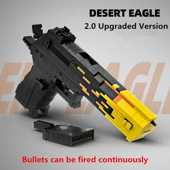 2.0 Modernizētas CSGO Desert Eagle Ieroci, Celtniecības Bloki Pistole ar Gumijas Lodēm Var Tikt Atlaists Nepārtraukti Militāro Rotaļlietas Zēniem Dāvanu