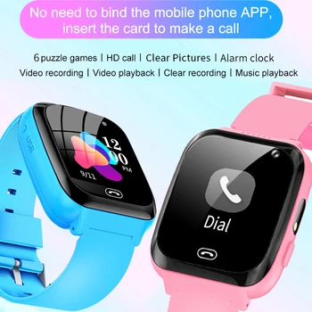 Jaunu Spēli Smart Skatīties Bērniem Tālruņa Zvanu, Mūzikas Atskaņošana Lukturīti 6 Spēles Ar 1GB SD Karti Smartwatch Pulkstenis Zēni, Meitenes Dāvanas