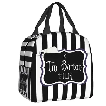 Tim Burton Filmu Pusdienas Kaste, lai Sievietes Šausmu Fantāzijas Filmu Siltuma Vēsāks Pārtikas Izolētas Pusdienas Maisā Biroja Darba Piknika Tote Somas