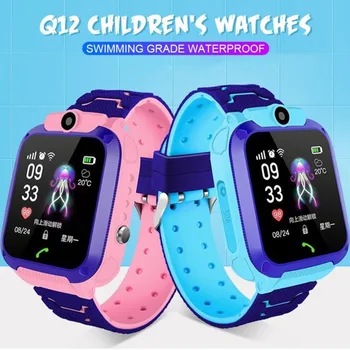 Kids Smart Skatīties Touchscreen SOS Smartwatch Bērniem Sim Kartes LBS Atrašanās vieta Kameras Signālu Ūdensizturīgs IOS Android