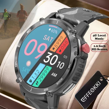 EFFEOKKI C22 Smartwatch Smart Skatīties Vīrieši Āra Taktiskās IP68 Ūdensnecaurlaidīga 4G Vietējās Mūzikas Ultra Militāro Karavīrs