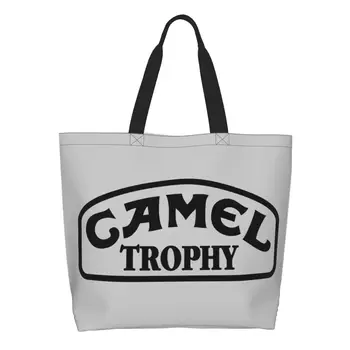 Camel Trophy Logo Pārtikas Preces Tote Iepirkumu Soma Sieviešu Funny Gleznas Pircējs Pleca Soma Lielas Jaudas Somas