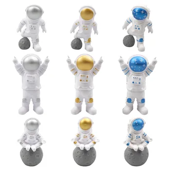 Astronauts Kūka Topper Bērniem, Visuma un Planētas Sēriju, Cupcake Toppers, Kosmosa Tēmu Puse, Happy Birthday, 3PCs