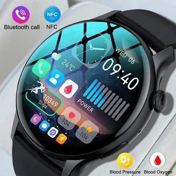 2023 Jaunu Smart Watch Sievietes Vīrieši Bluetooth Zvanu NFC Vienmēr Displejs, Laiks, Sirdsdarbības Sporta Veselības Skatīties Ūdensizturīgs Mūzikas Smartwatch