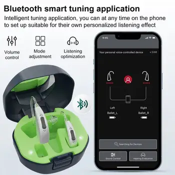 Augstas klases mikroshēmu Bluetooth dzirdes, APP kontrolē audio pastiprinātāju, vecāka gadagājuma dzirdes zudums un kurlums dzirdes, var teste