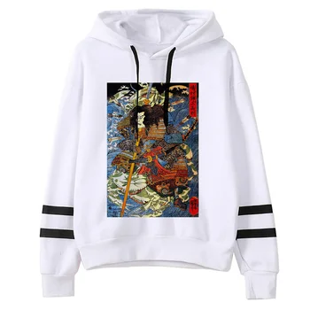 Samurai hoodies sieviešu streetwear 90s Vilnas garām piedurknēm top apģērbs, Krekls, Kapuci sieviešu Ziemas Kapuci Krekls