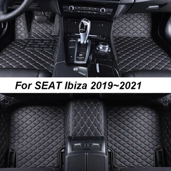 Automašīnas Grīdas Paklāji SEAT Ibiza 2018~2022 DropShipping Centrs Interjera Aksesuāri 100% Pielāgots Ādas Paklāji Paklāji Pēdu Spilventiņi