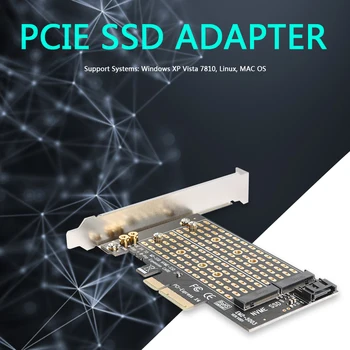 M. 2 NVME uz PCIE Adapteri M+B, Ievadiet NGFF SSD diska PCI-E 3.0 X4 SATA Paplašināšanas Karti