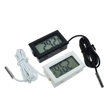 FY-10 Mini LCD Digitālais Termometrs Akvāriju Auto Ūdens Vannas Temperatūru, Detektoru Testeris Monitors Iegulto Temperatūras Sensors 1M