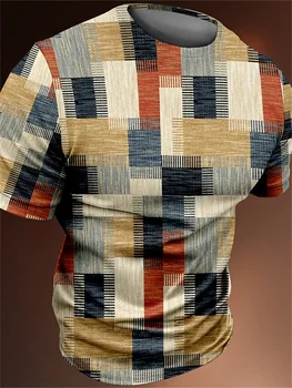 Vintage Vīriešu T-krekls 3d Modes Raibs Druka T Kreklu Lielgabarīta Gadījuma Īsām piedurknēm Vasaras Streetwear Vīriešu Apģērbs, t-veida Topi