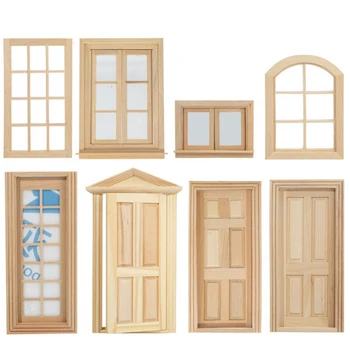 Leļļu namiņš Mini durvis un logus var krāsot un krāsot ar parastajiem materiāliem