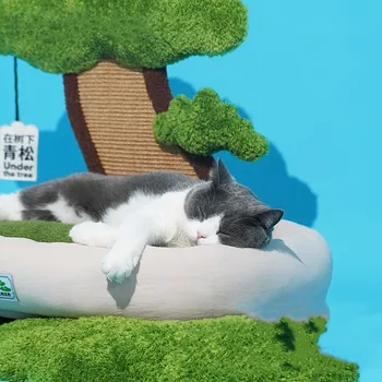 Cat jaunas Ligzdas Daudzfunkcionāls Pet Izvelkamie dīvāni ar Nesaskrāpē Spilventiņi Kaķi Slīpēšanas Bloķētājs Miega Nams ar Interaktīviem Kaķu Mētru Rotaļlietas