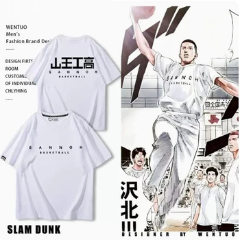 Sieviešu, Vīriešu Elpojošs Hip Hop Īsām Piedurknēm Harajuku Topi Streetwear Basketbola Komanda Anime Slam Dunk Sannoh Vidusskolas T Krekls