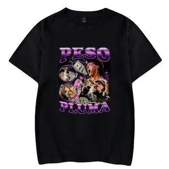 Peso Pluma DOBLE P Tour Reperis Merch Print T-krekls Unisex Modes Smieklīgi Gadījuma HipHop Stilā ar Īsām Piedurknēm Tee Streetwear