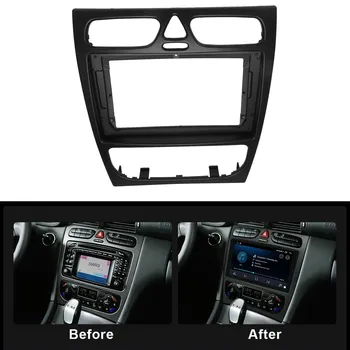 Automašīnas Radio Fascijas Benz C KLASE W203 02-04 DVD Stereo Kadru Plāksnes Adapteri Montāžas Dash Uzstādīšana Bezel Apdares Komplekts