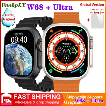 Vairumtirdzniecības W68+ Ultra Smart Watch 8 Ultra Vīriešiem DIY Video Skatīties Sejas 2.2 IPS 49mm NFC Sirds ritma Spēle SOS 105 Sporta SmartWatch