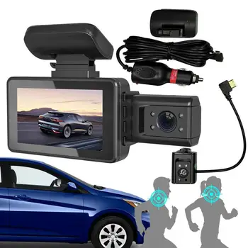 Smart HD Auto Reģistratoru Braukšanas Reģistrators Ar Full HD 1080P, Nakts Redzamības G-Sensors, Parkošanās 3 Collu Dual Paneļa Kameras Platleņķa