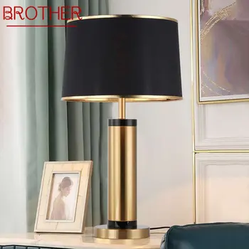 BRĀLIS Mūsdienu Melnā Zelta Galda Lampa LED Vintage Radošais Vienkāršu Gultas, Galda, Gaismas Mājas Dzīvojamā Istaba Guļamistaba