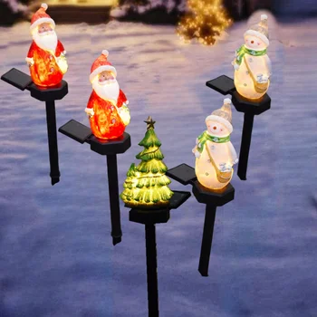 Ziemassvētku Vecītis, sniegavīrs Saules Gaismas LED Zālienu Lampas Dārza Dekorēšana Ūdensizturīgs Sveķu Ziemassvētku Apgaismojums Āra Saules Lampas