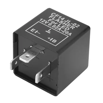 3-Pin LED Releju Black nepievelk putekļus Stabilu LED Flasher Relejs Ticami Pagrieziena Signāla Gaismu Hyper Flash Noteikt 0.1-150W 3*3*4.1 Cm 12V