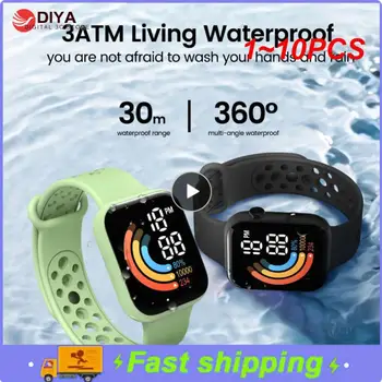 1~10PCS Par 2022. JAUNU Smart Skatīties Vīrieši Sievietes Smartwatch LED Pulkstenis Skatīties Ūdensizturīgs Bezvadu Lādēšanas Silikona Digitālās