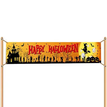 Halloween Banner Lido Sikspārņi Happy Halloween Banner Apdare 300x50cm/118x19inch Halloween Puse Rotājumi Pagalmā Sienas