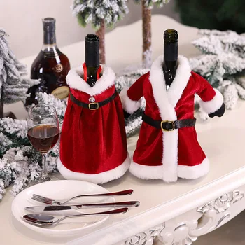 Chirstmas Šampanieša Pudele Cap Vakariņu Galda Gudrs Vīna Pudele Somā Ziemassvētku Rotājumu Mājas Dekorēšana Jaunā Gada Dāvanu Navidad Dekori