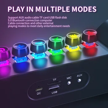 RGB Krāsains Atmosfērā Lampas Darbvirsmas Subwoofer E-sports Bezvadu Bluetooth Spēle Skaļrunis HiFi Stereo Skaņu, Balss Box TV Spēle
