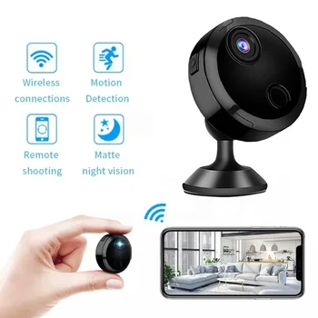 2K HD Nakts Redzamības Mini Kameras Bezvadu WiFi Fotokameras Sadzīves Videokameru Home Security Aizsardzības Uzraudzības Tālvadības Monitoru