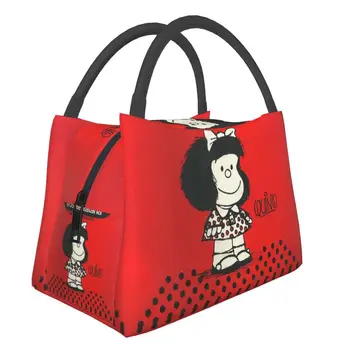 Fiambreras reutilizables de Mafalda A Contestataria, enfriador térmico de cómic de Manga, bolsa de almuerzo aislada, contenedor
