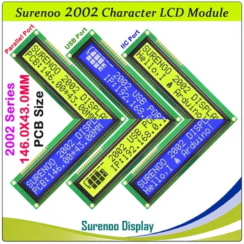 Surenoo 146*43MM 202 20X2. 2002 Liels Raksturs Liels, Lielāks LCD Modulis Ekrānu Paneļa LCM Paralēli IIC I2C USB USB2LCD