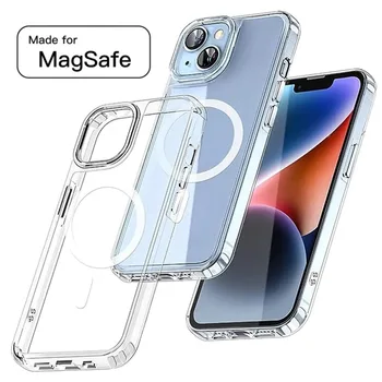 Skaidrs, Magnētisko Phone Gadījumā Magsafe iPhone 15 Pro Max 15 Plus Triecienizturīgs Dzeltēšanas Izturīgs Aizsardzības iPhone 15 Sērija